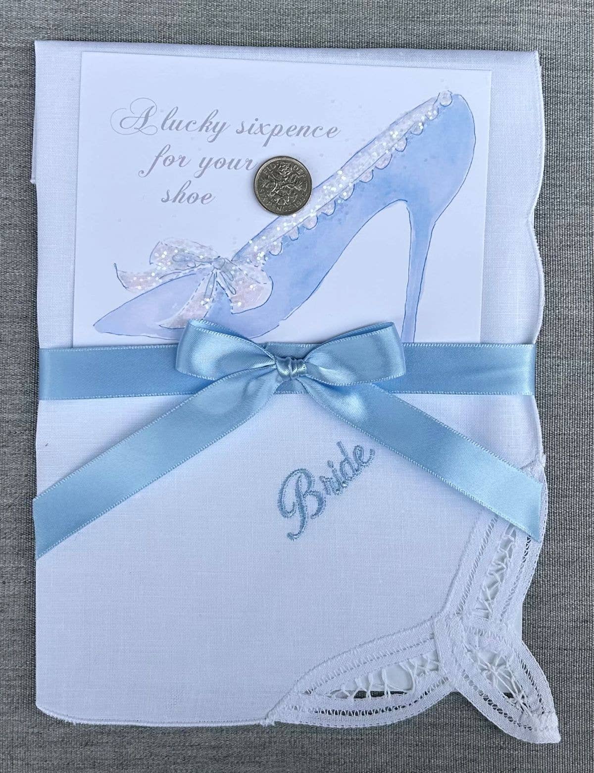 Simply Charming - Wholesale Keepsake Coin/Token - Sixpence & Hanky Bridal Set1