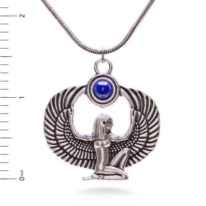 Discoveries, Inc. - Venta al por mayor Collares con colgantes/abalorios - Colgante de Isis con lapislázuli, plata envejecida - Diosa egipcia