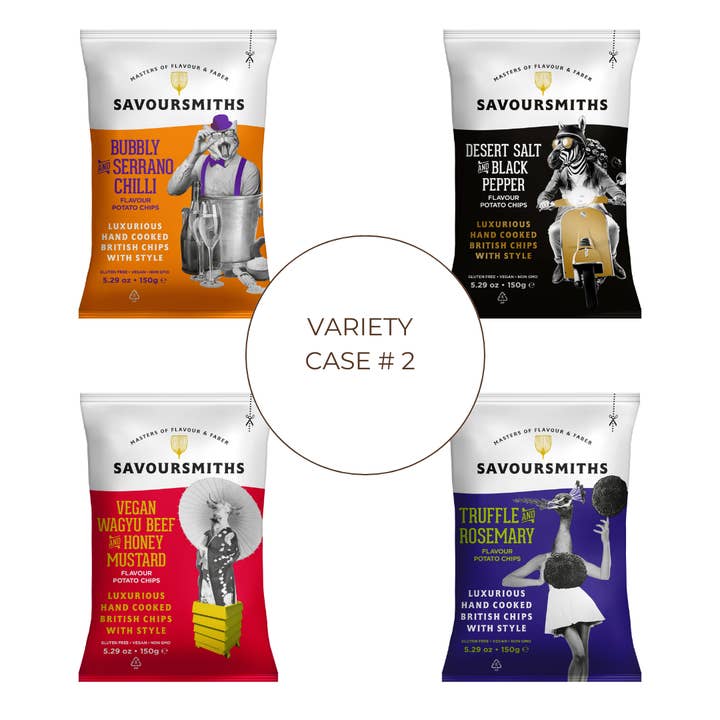 Savoursmiths - Wholesale Chips - Savoursmiths Variety Case of 12 x 150gram Bags - CASE # 2