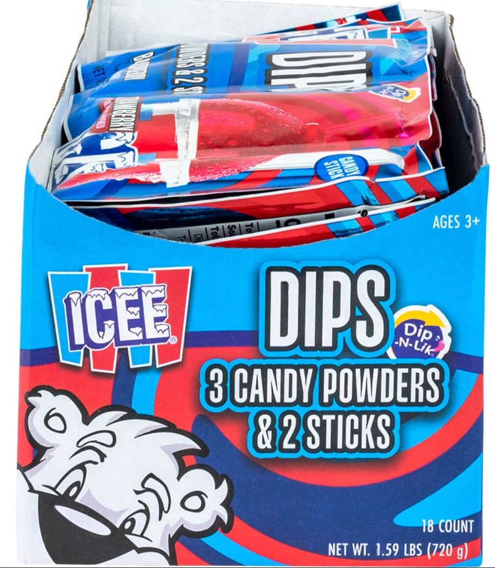O'Shea's Candies Sweet Shop - Wholesale Hard Candy - Nostalgic 1958 ICEE® Dips Candy Powder & Stick 3 PACK 18ct2