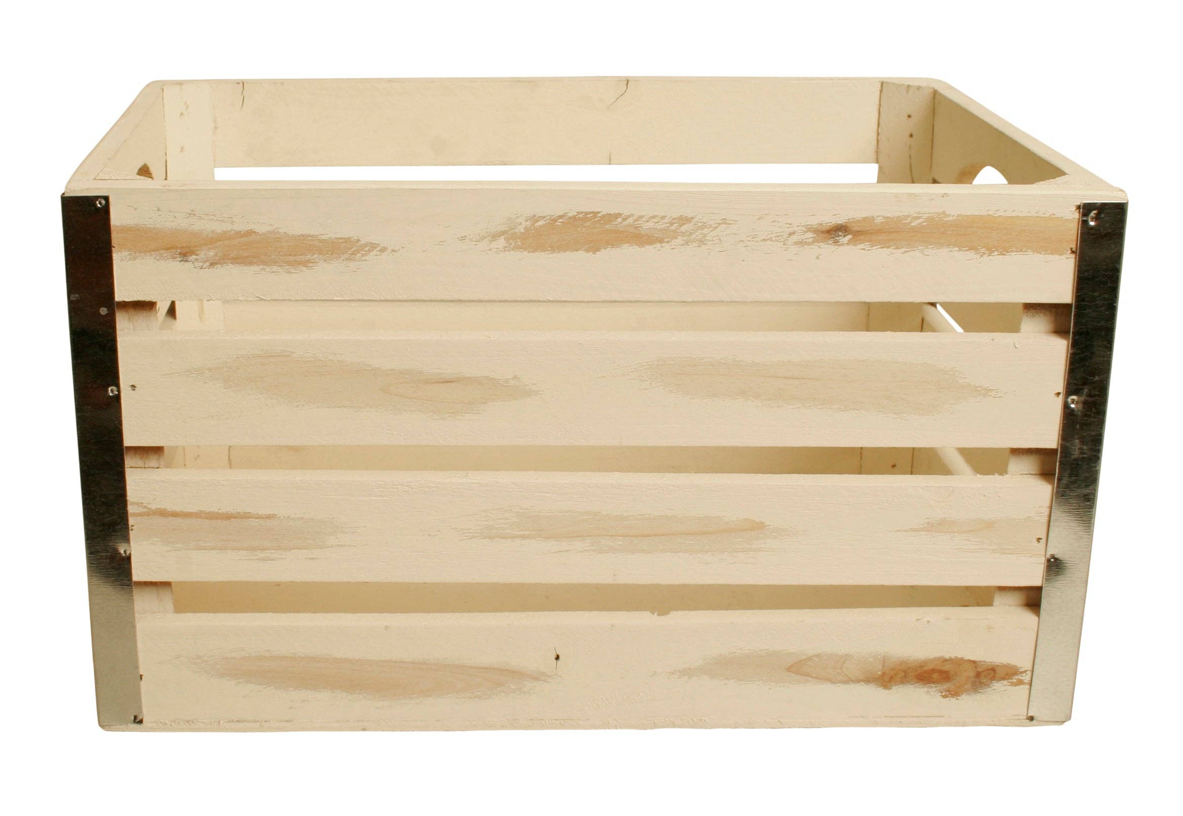 WALD IMPORTS - Wholesale Storage Bin - Set of 3 Sm Wood Crates w/ Metal Trim4