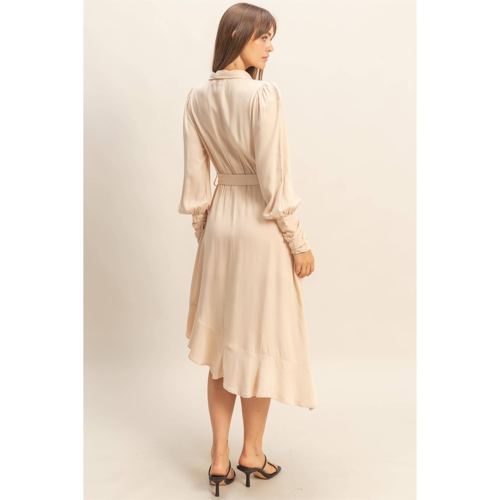 HYFVE - Venta al por mayor Vestido - Mujer - Vestido midi cruzado asimétrico10