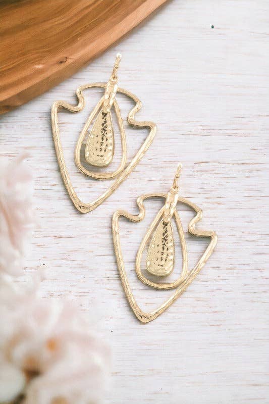 Andrea Bijoux - Wholesale Dangle Earrings - Arrowhead Teardrop Dangle Earring0