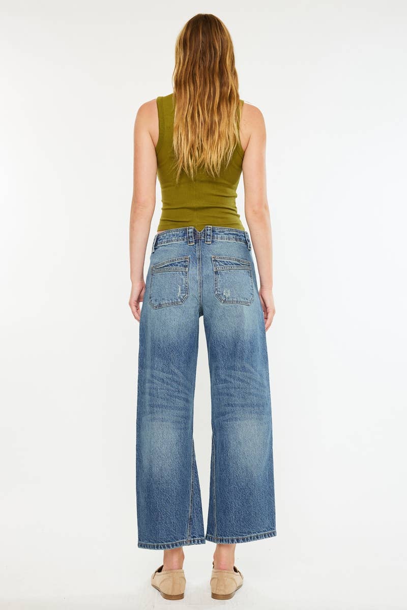 MEDIO JEANS A VITA MEDIA LARGA A GAMBA DRITTA APERTA-KC2610M in vendita all'ingrosso su Faire6