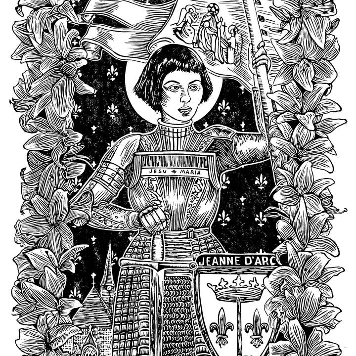 Augury Press - Wholesale Kunstprint - Linosnede Jeanne d'Arc1