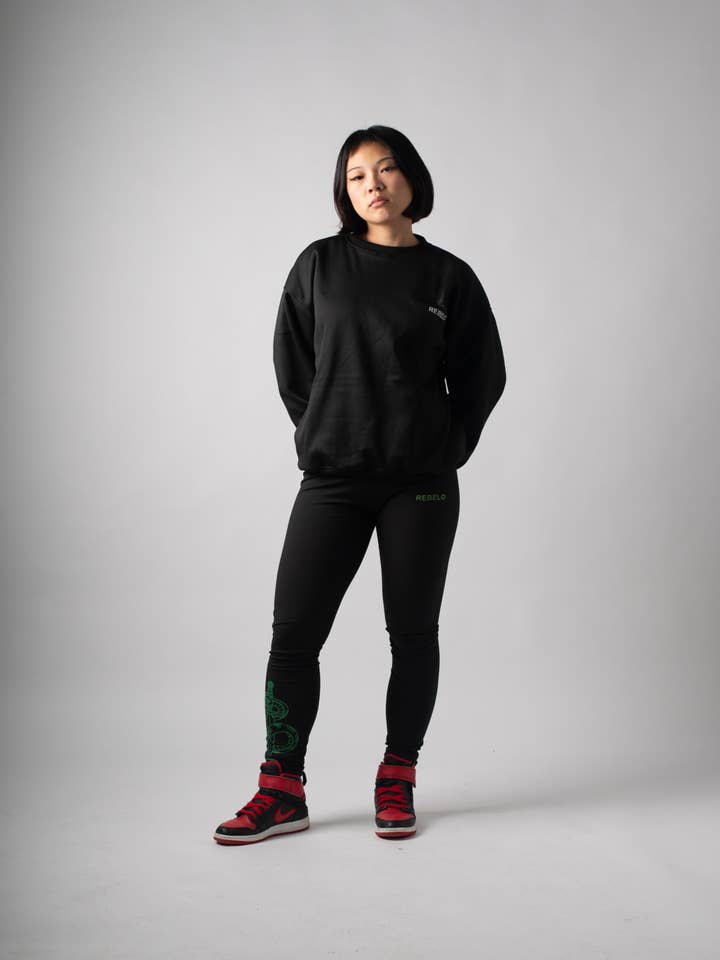 Unisex Guitar Dragon Embroidered Sweatshirt for wholesale by Rebelo