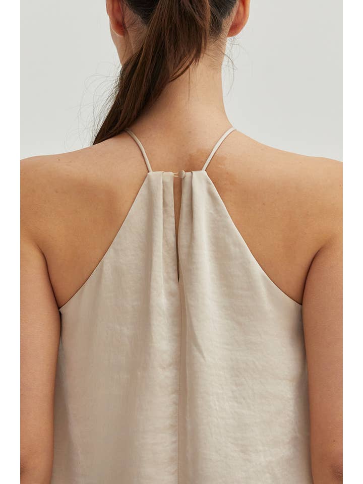 CREAM CT9349 - Maria Satin Halter Top for wholesale on Faire