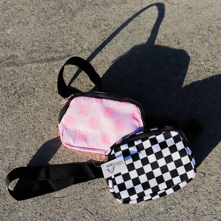 The Front Porch Label - Vente Sac à bandoulière – enfant - Sac à bandoulière à carreaux noir et blanc