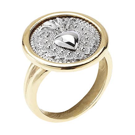 Ring aus rhodinierter und vergoldeter Bronze für den Großhandel von Ottaviani