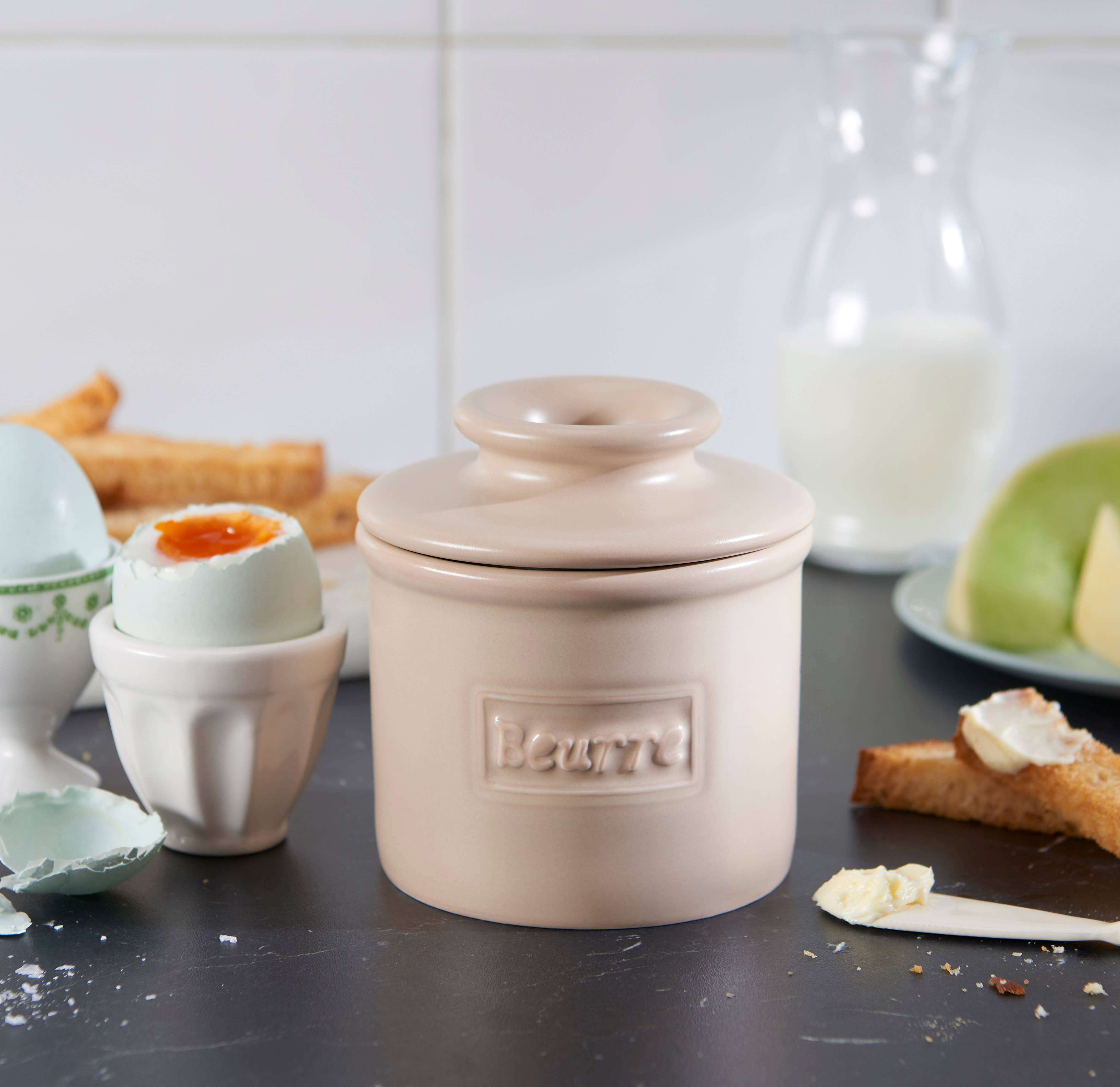 The Original Butter Bell® Crock - Wholesale Butter Dish - The Original Butter Bell® Crock - Cafe Matte Beige3