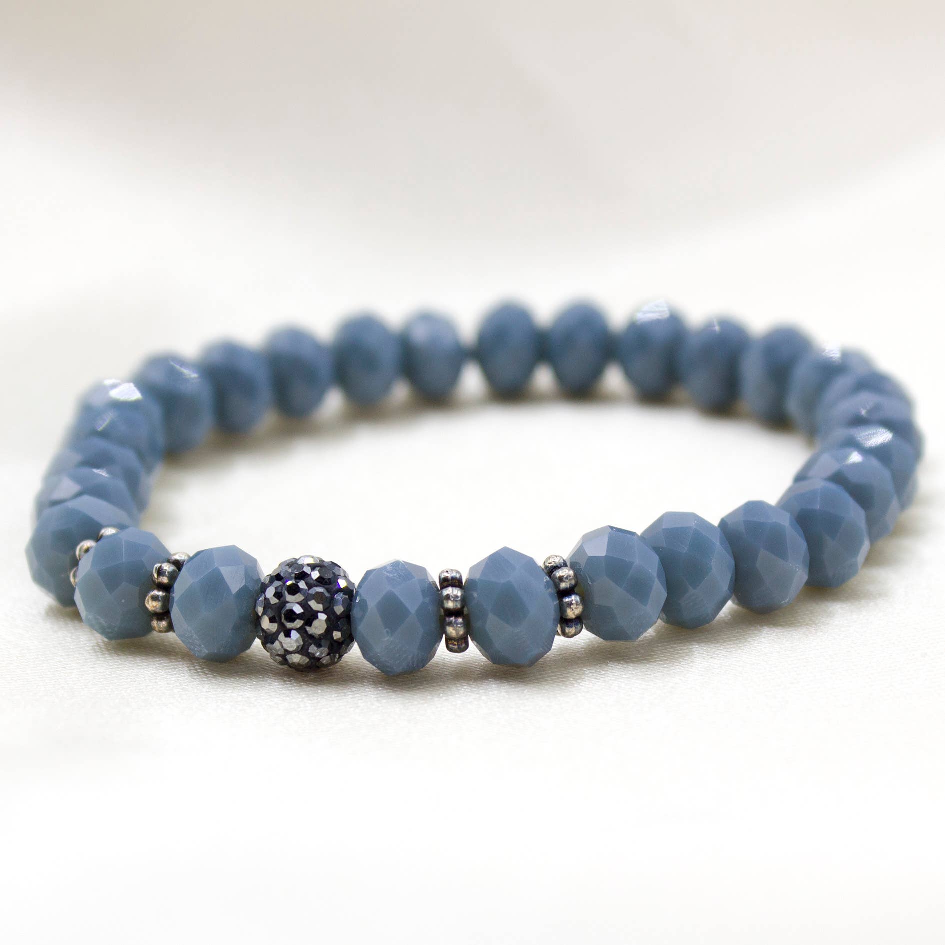 Impala - Wholesale Beaded Bracelet - Ilka Grey Blue Bracelet0