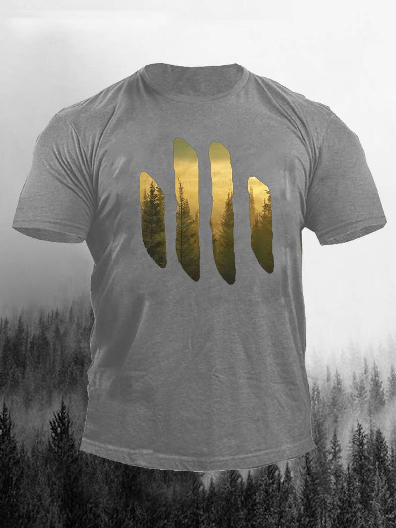 Tourtiwi - Wholesale Screen Printed T-Shirt - Men's - Forest Bars Printed Men's T-Shirt1