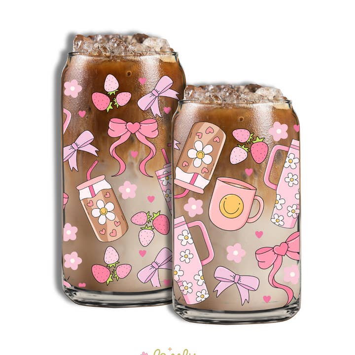 Essenciais Rosa - Copo de Vidro por atacado de Lovely Avenue