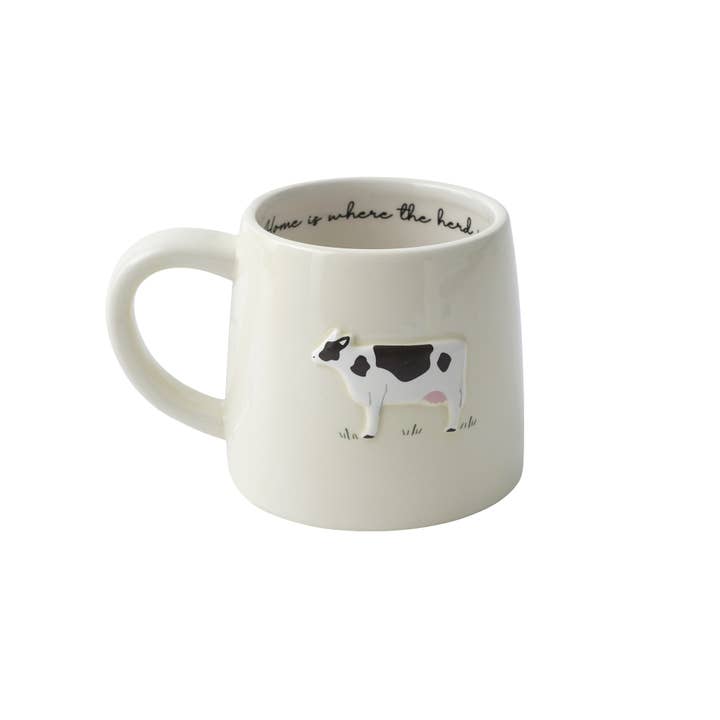 CGB Giftware - Wholesale Koffiemok - Bramble Farm stenen mok met koe in geschenkdoos2