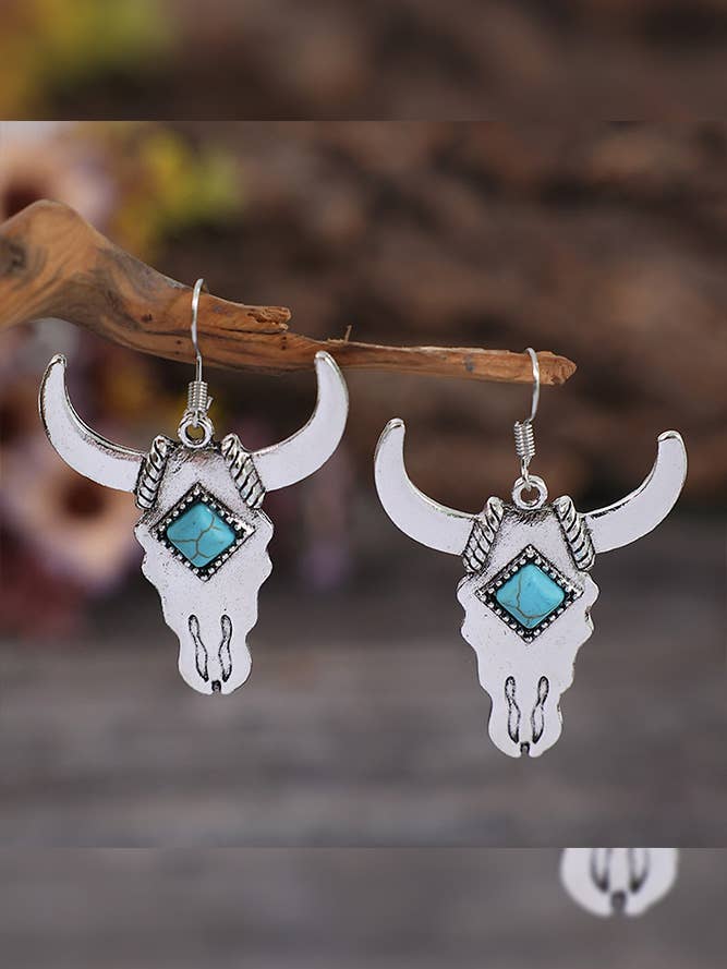 Pendientes de toro turquesas MOQ, 5 unidades, SP233 para venta al por mayor de UNISHE