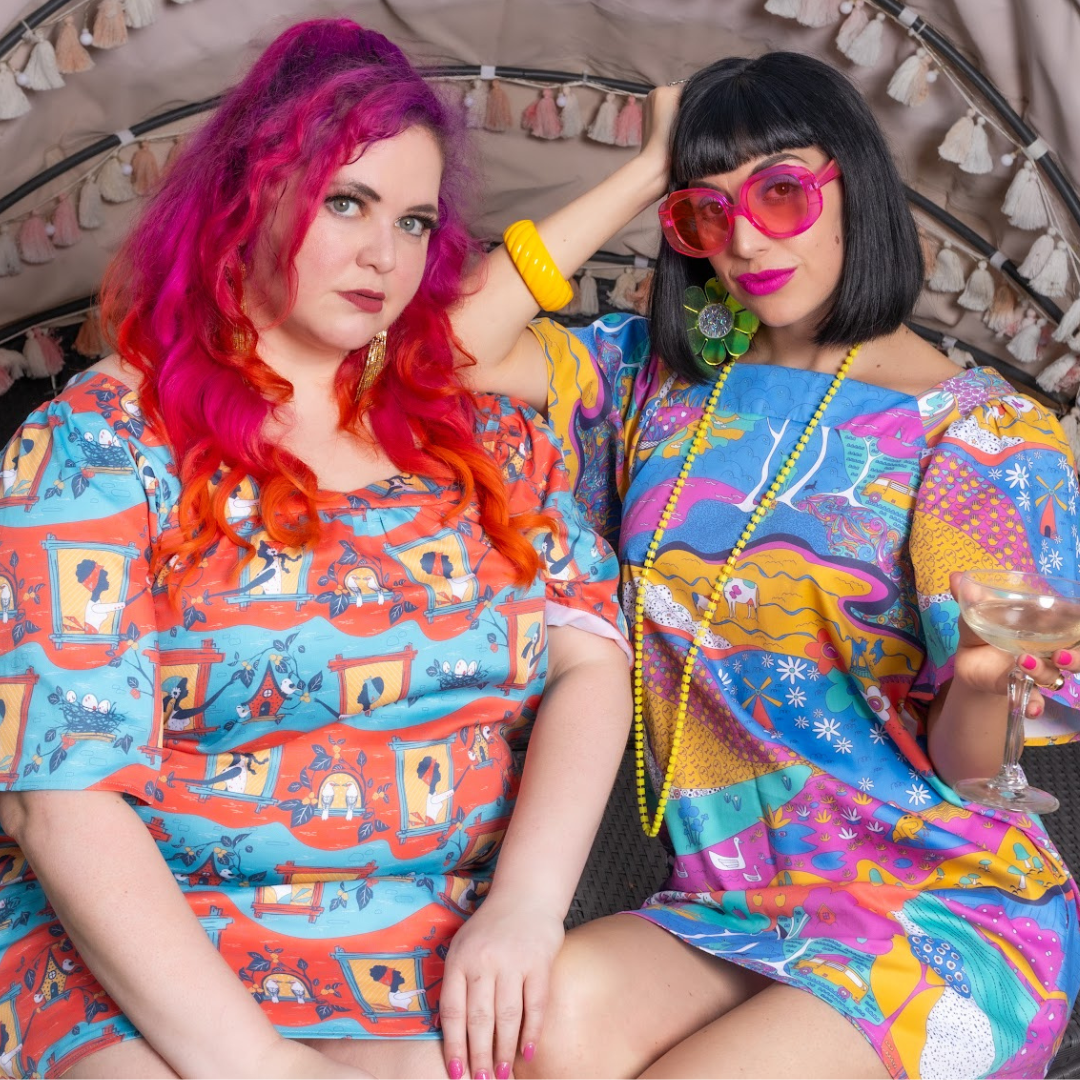 Blue Platypus - Wholesale Dress - Women's - Landscape Print Square Neck Pocket Dress10