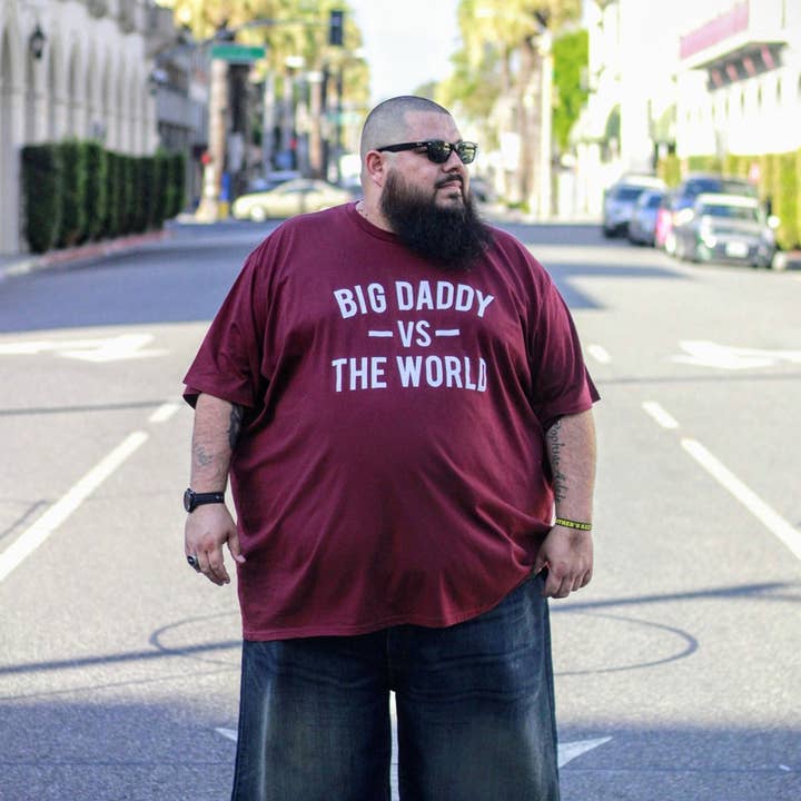 Maroon Big Daddy vs The World Tee (Garnet) for wholesale on Faire2