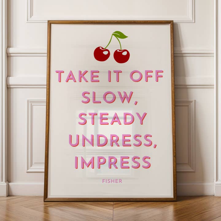 Take It Off Print (White & Pink) ❤️🔥 Inspired by Fisher for wholesale by Perko Prints LTD