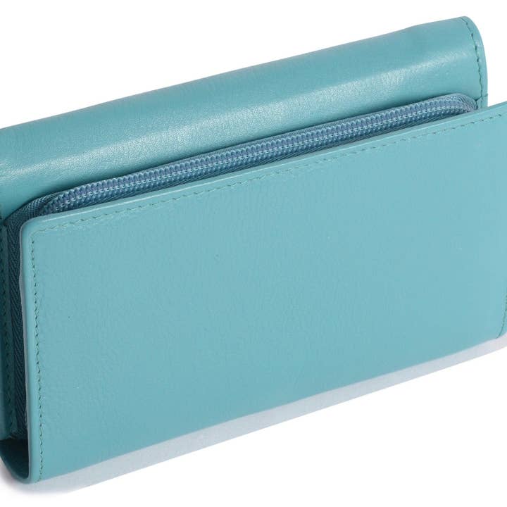 SADDLER - Wholesale Wallet - Women's - Compact Trifold Leather Purse "Eleanor" – Handmade by Saddler | RFID Protected & Gift Boxed | 10 Card Slots & Rear Zip Coin Pocket11