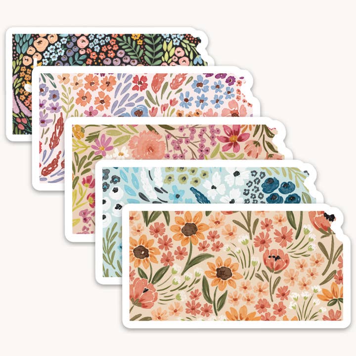 Kansas Floral State Sticker 3x2in. for wholesale by Elyse Breanne Design
