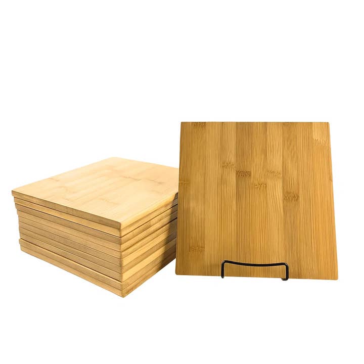 12pc 9x9" Square Bamboo Boards – Bulk for Custom Gifts for wholesale by INVISION