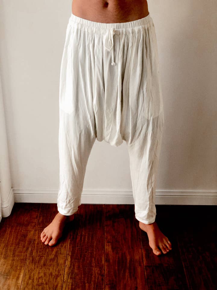 Madouk Collection - Wholesale Top & Pant Set (NOT Loungewear) - Women's - Harem Pants - White - Linen