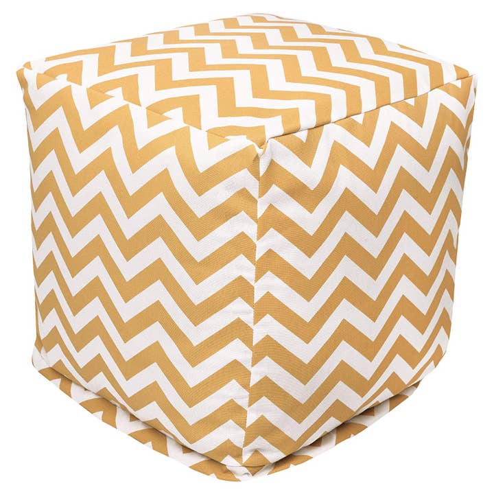 Majestic Varehus Gul Chevron Cube for engroshandel hos Majestic Home Goods