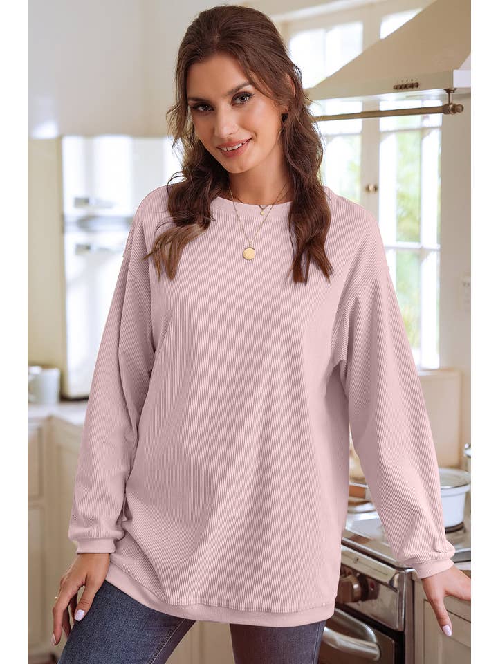 1 the Woman - Vente Sweat-shirt – femme - Sweat-shirt surdimensionné en velours côtelé S-3XL/ 16 couleurs3