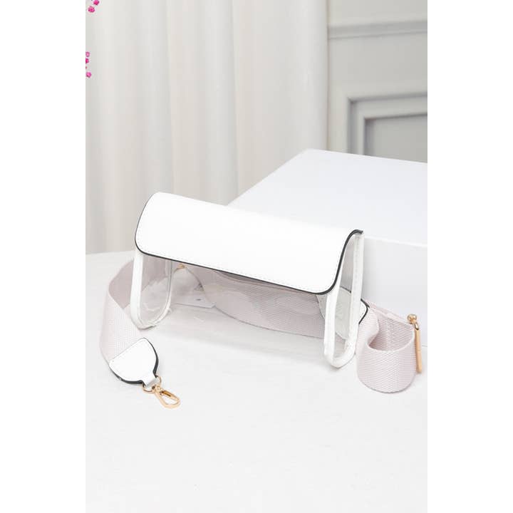 Hana - Wholesale Crossbody Bag - Women's - Solid Trim Clear Stadium Crossbody Bag2