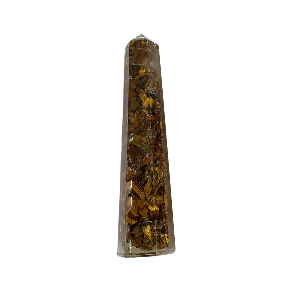 VIE - Vente Pierre et cristal de spiritualité - Tour obélisque en orgonite, 10-12 cm15