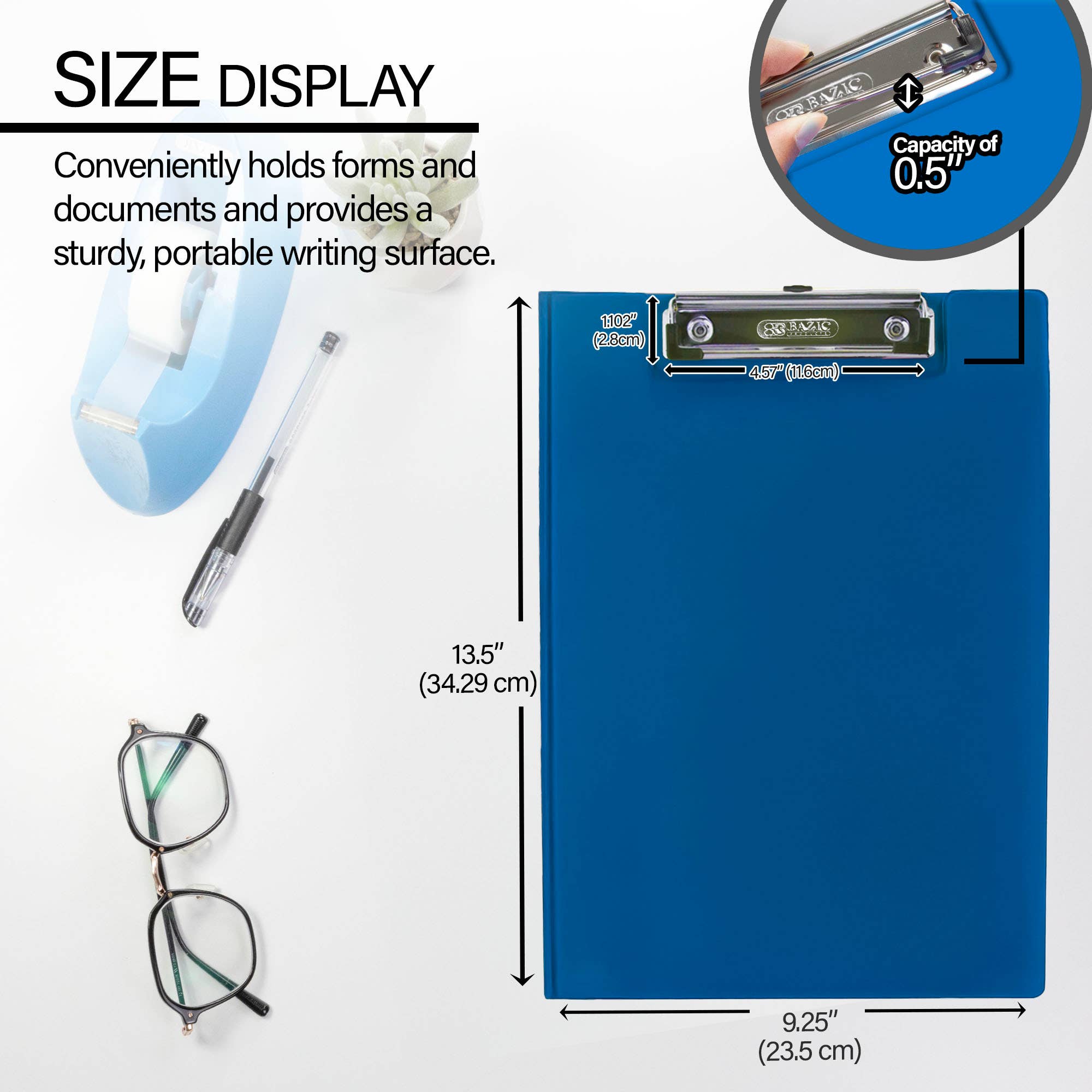 BAZIC Products - Wholesale Clipboard - PVC Clipboard A4 Size Folder w/ Low Profile Clip1