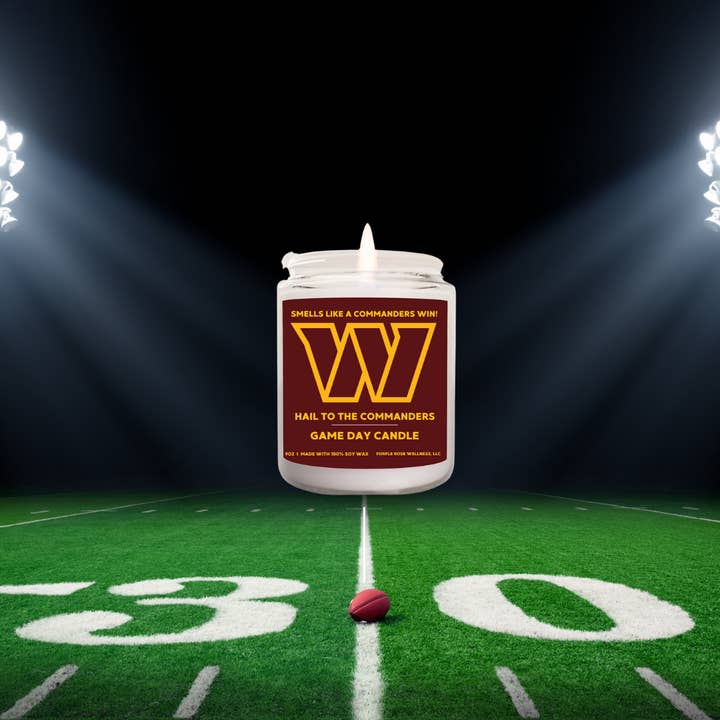 Purple Rose Wellness, LLC - Wholesale Jar/Filled Candle - Commanders Football Candle
