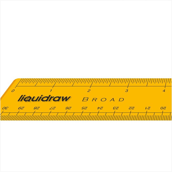 Liquidraw – wholesale Ruler – Liquidraw Ruler 30cm 12" Broad Transparent Orange Inches & cm4