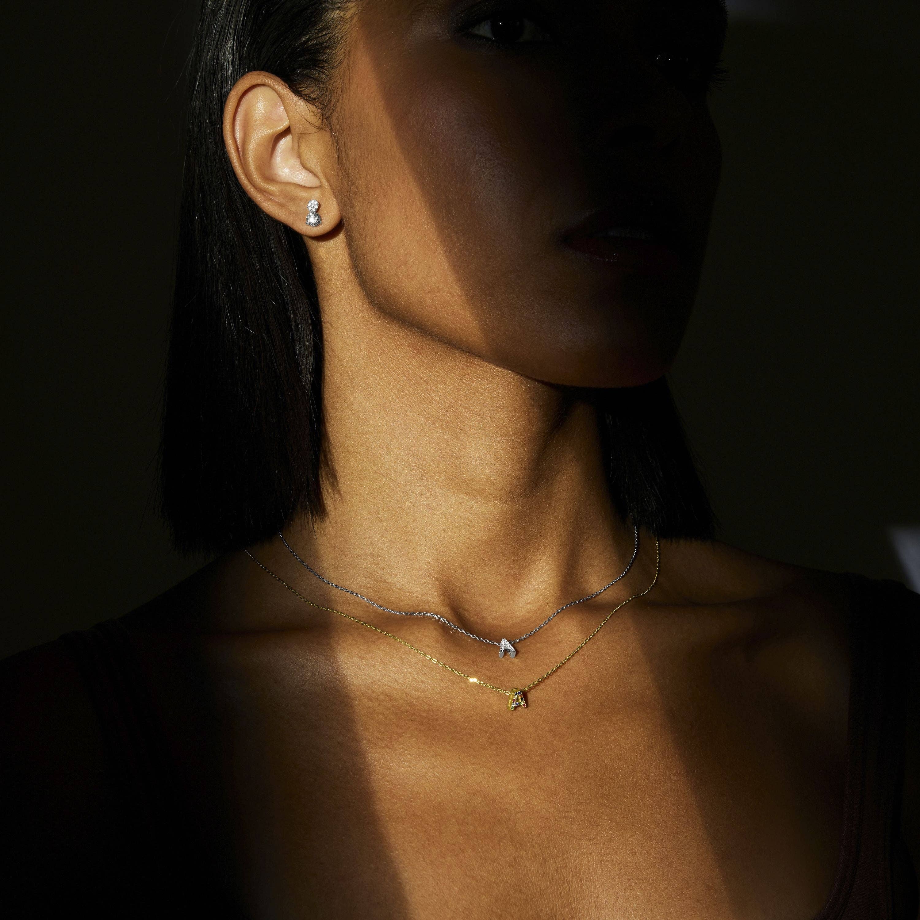 Luxenter - Venta al por mayor Pendientes colgantes - Pendientes de Plata de Ley 925 con Circonita Brillante acabados en rodio - Nez1