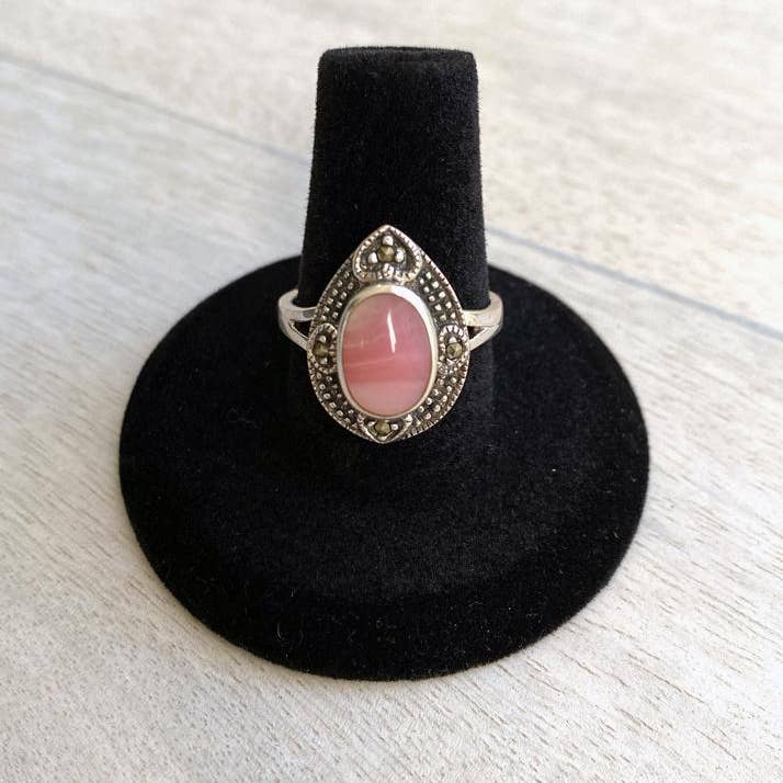 Jewel Cult - Venta al por mayor Anillos grandes/de cóctel - Anillo de plata de ley con madreperla rosa Wild Dreamer