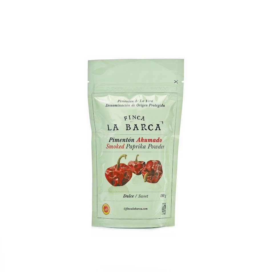 Finca La Barca - Vente Mélanges d'épices séchées - Pimentón Ahumado de La Vera Sachet 150 g Doux0