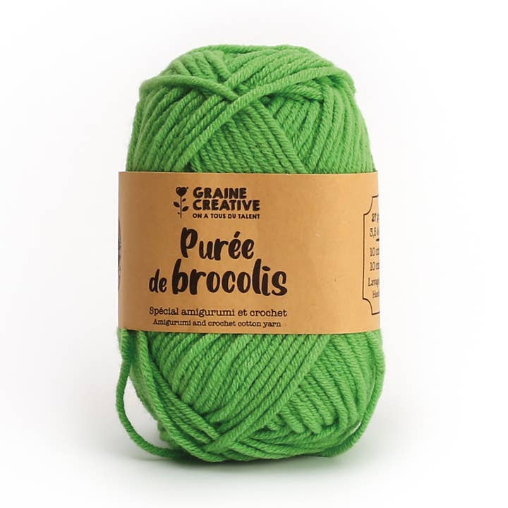 Graine Créative - Vendita all'ingrosso Lana - PUREA SPECIALE DI BROCCOLI AMIGURUMI IN FILATO DI COTONE VERDE MELA0