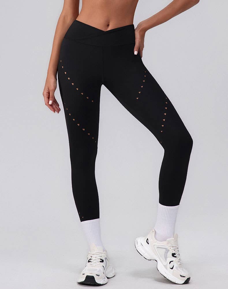 Crave by FW – Leggings de desporto/casuais - Mulher por atacado – Leggings de Ioga de Cintura Alta com Controlo de Barriga e Recortes7