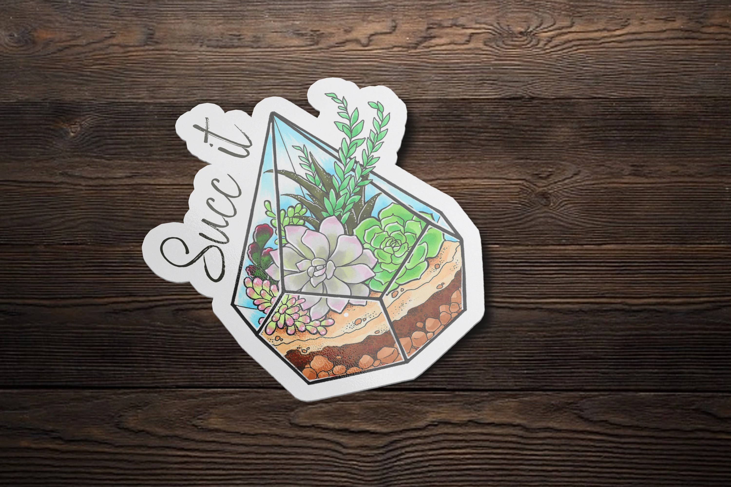 Sticker Bull - Venta al por mayor Pegatina - Calcomanía adhesiva de vinilo impermeable Succ It Sassy Succulent, Cute Suculent, Plant, para portátil, teléfono, coche. Hydroflask1