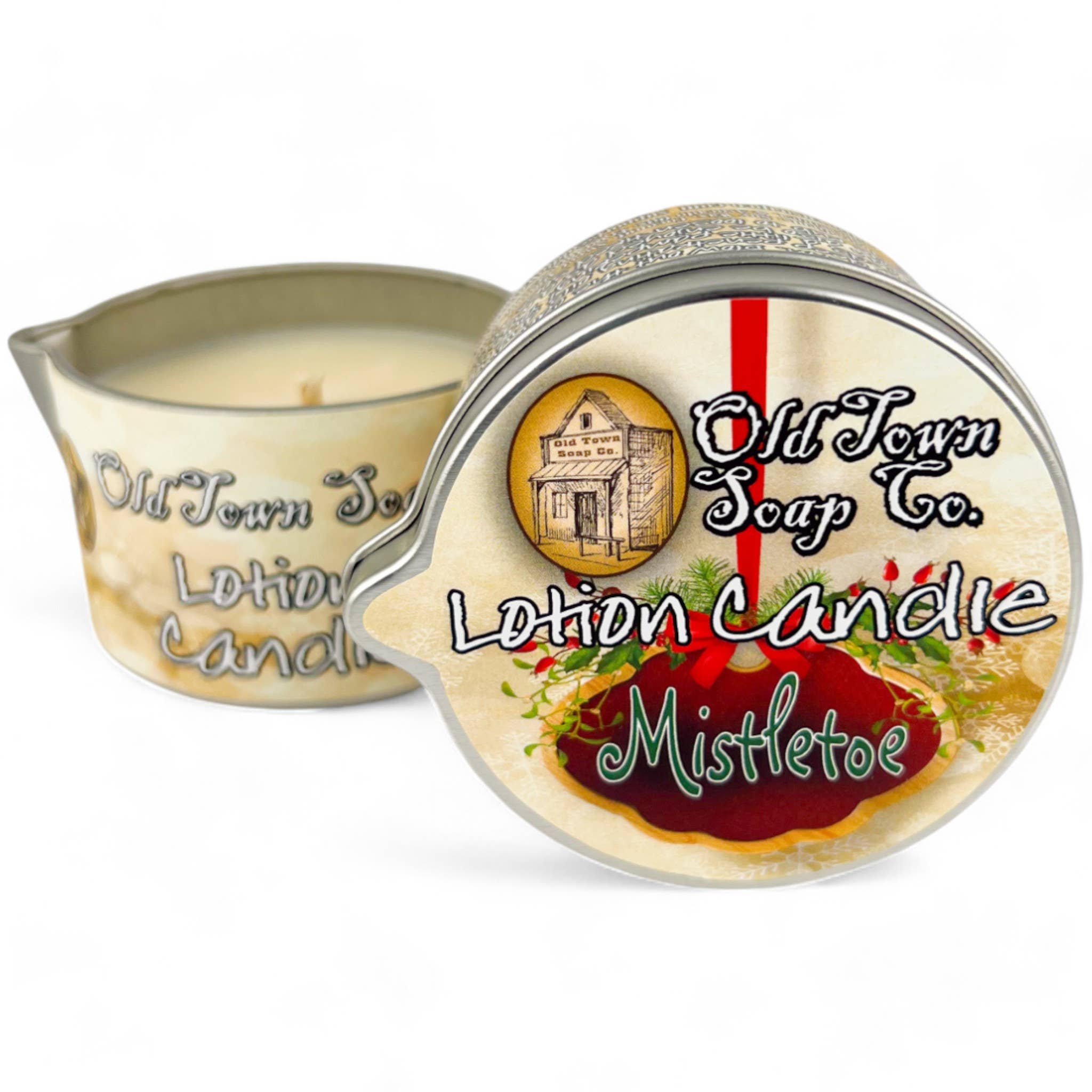 Old Town Soap Co. - Wholesale Jar/Filled Candle - Christmas Lotion Candle -Avail in our Merry Christmas Scents0