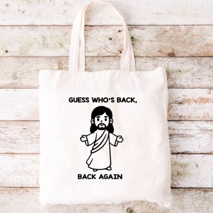 Sac fourre-tout Guess Who's Back, sac fourre-tout drôle, sac fourre-tout, sac fourre-tout en toile pour la vente par Brandi Dai Designs