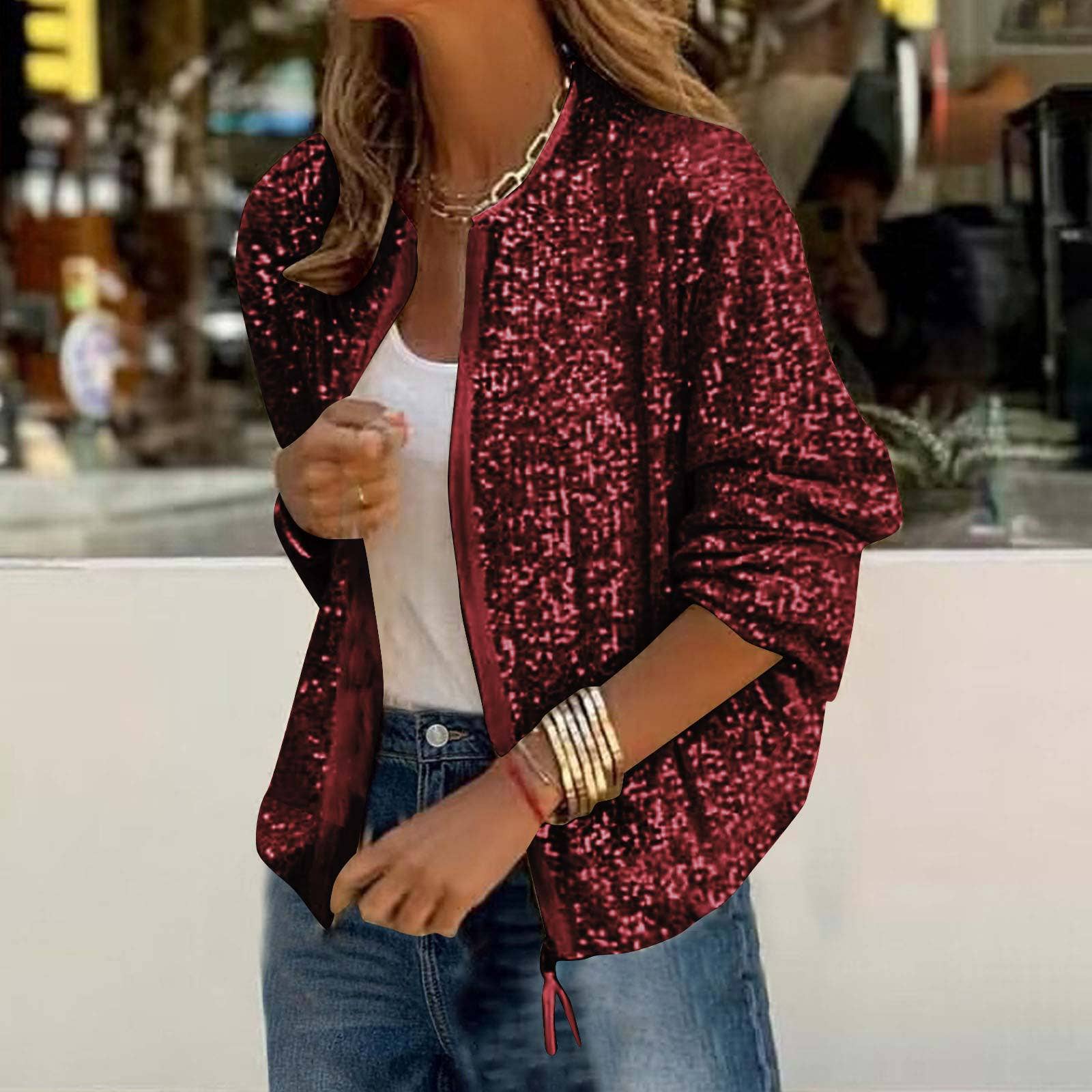 Rosa Clothing - Wholesale Jacket - Women's - Sequin Party Jacket Glitter Outwear8