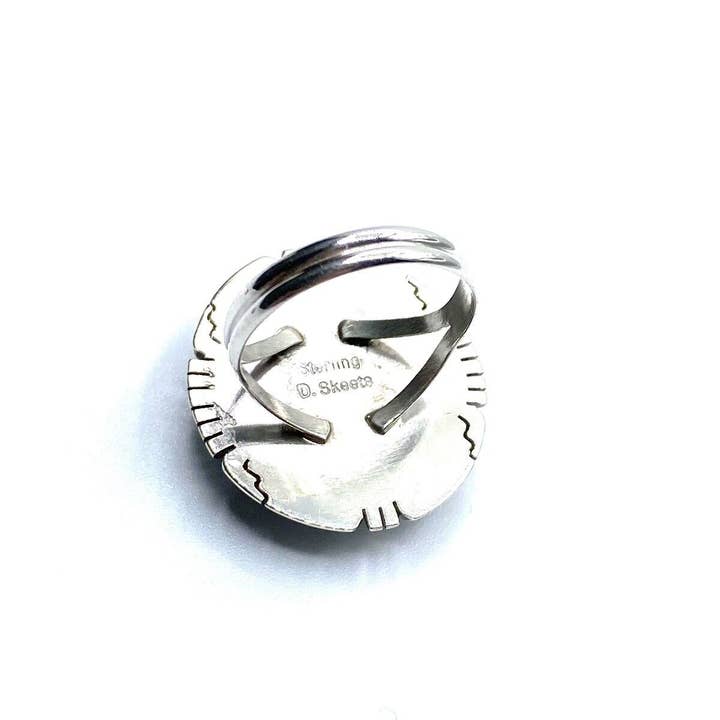Native City Jewelry - Vendita all'ingrosso Anelli cocktail/statement - Anello in argento nativo americano Navajo fatto a mano con turchese Kingman, misura 7.