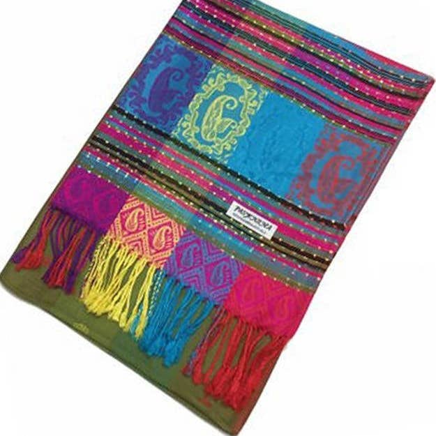 Jasper Trading LLC - Wholesale Scarf – Women's - 056_4 - One Piece Olive Rainbow Pashmina Shawl Scarf2