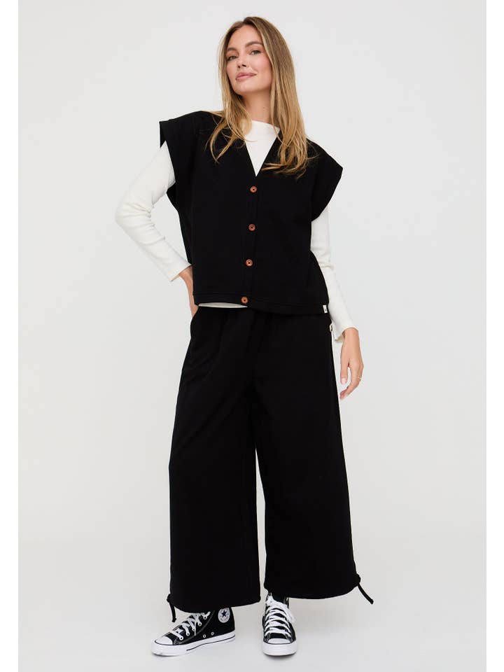 Turtledove London - Wholesale Pants - Women's - Kit Black Wide Leg Trousers2