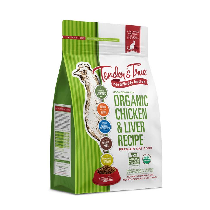 Tender & True Pet Nutrition - Wholesale Pet Food - Cat - Organic Chicken & Liver Recipe Dry Cat Food