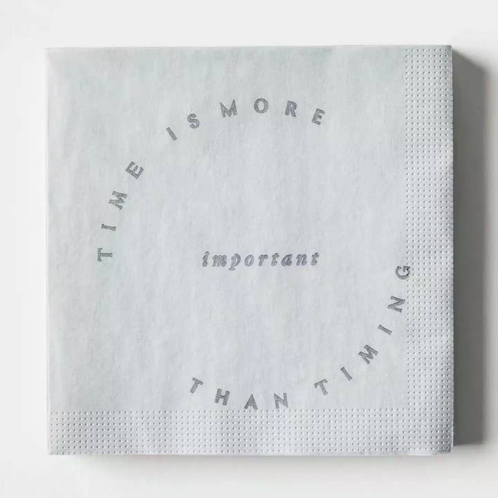 Cocktailservetter "Tid är viktigare än timing" för wholesale av Âme Atendre