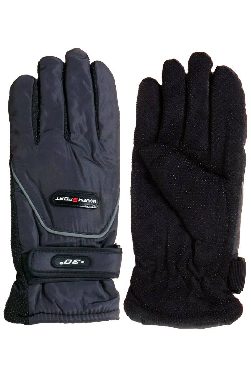 ASSORTITI Guanti da sci sportivi da uomo caldi, in colori neutri scuri, con logo in vendita all'ingrosso su Faire4
