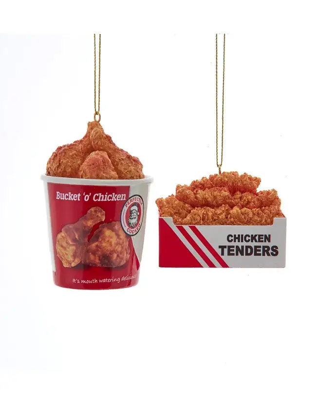 Kurt S. Adler, Inc. - Wholesale Ornament - 1.75-3" Resin Fried Chicken Ornament 2 Assorted0