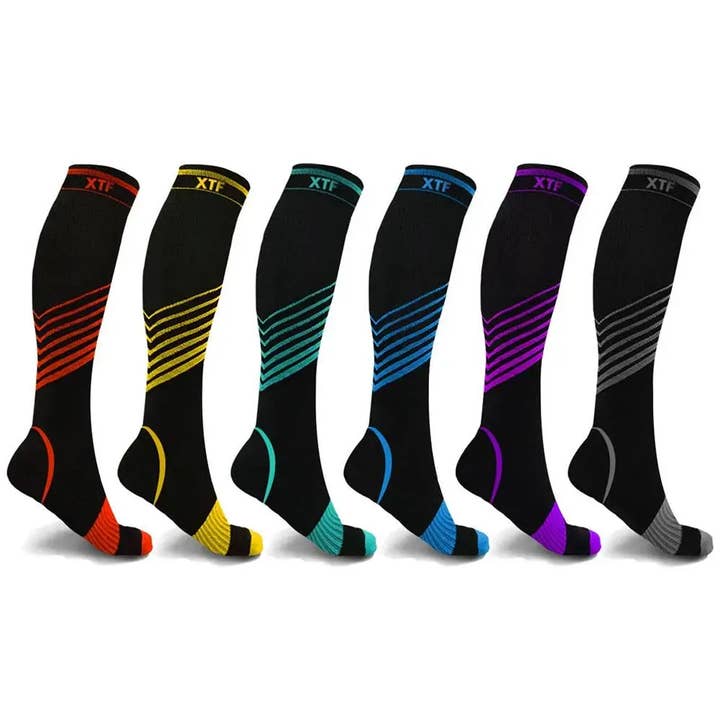 Extreme Fit Wholesale - Wholesale Socks - Unisex - KNEE-HIGH COMPRESSION SOCKS - ASSORTED DESIGNS